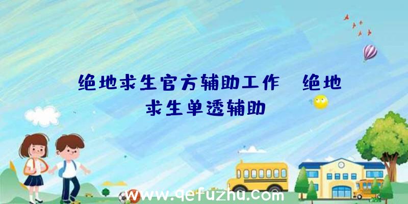 「绝地求生官方辅助工作」|绝地求生单透辅助